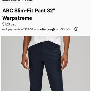 Lululemon Mens ABC Pants - Slim 30/32